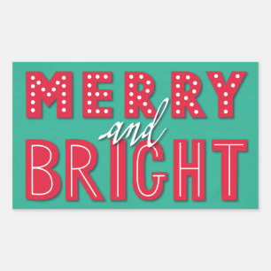 Merry and Bright Rectangular Sticker