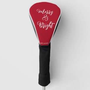 Merry and Bright Red Golf Head Cover