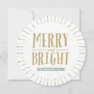 Merry and Bright Round Photo Card