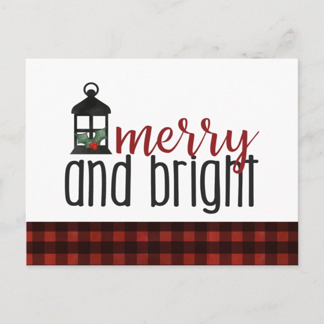 Merry and Bright Rustic Country Christmas Card  (Front)
