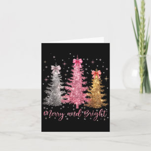 Merry And Bright Santa Christmas Tree Lights Pajam Card