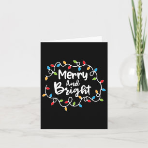 Merry And Bright Santa Christmas Xmas Lights Pajam Card