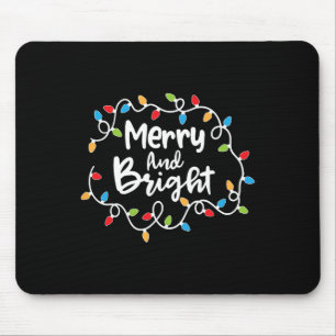 Merry And Bright Santa Christmas Xmas Lights Pajam Mouse Pad