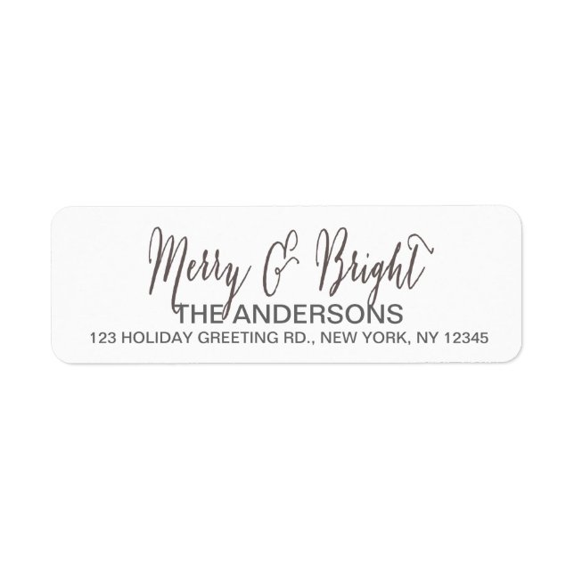Merry and Bright Script Return Address Label (Front)