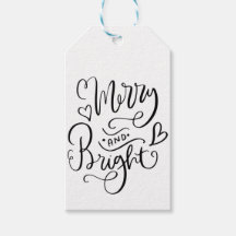 Merry And Bright Script Typography Holiday
