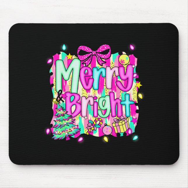 Merry And Bright Shirt Cute Christmas Holiday Men  Mouse Pad (Front)
