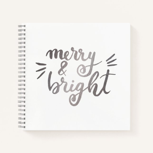Merry and bright - silver notebook (Front)