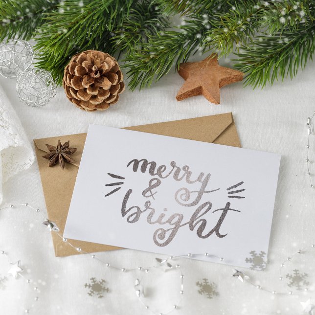 Merry and bright - silver postcard (Creator Uploaded)