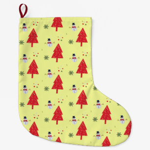 Merry and Bright Snowflake Christmas tree Xmas Large Christmas Stocking
