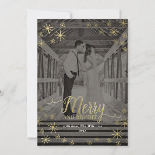 Merry and Bright Snowflakes Photocards Holiday Card