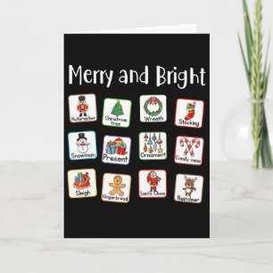 Merry And Bright Speech Therapist Aac Slp Christma Card