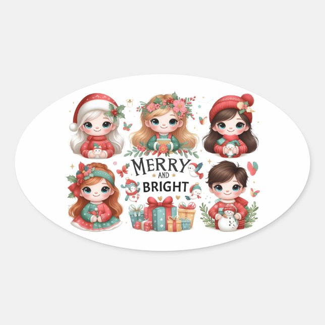 Merry and Bright Stickers  (Front)