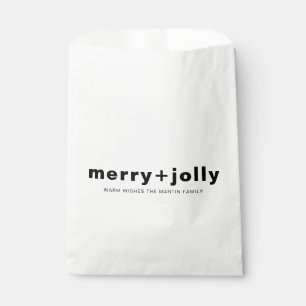 Merry and Bright Stylish Dark Green Christmas Favour Bag