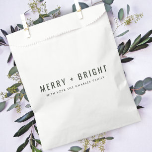 Merry and Bright   Stylish Dark Green Christmas Favour Bag