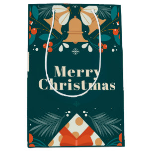 Merry and Bright Stylish Modern New Year   Medium Gift Bag