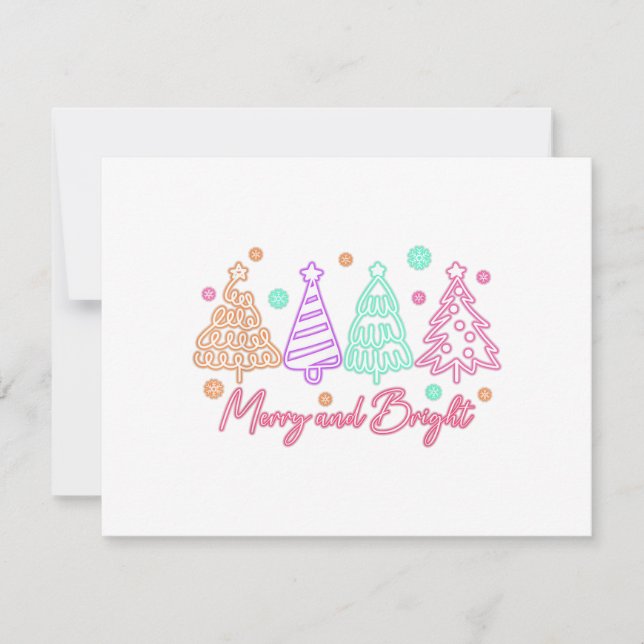 Merry and Bright Tree Neon Christmas (Front)