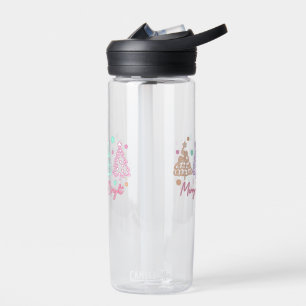 Merry and Bright Tree Neon Christmas Water Bottle