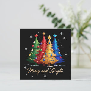 Merry and Bright Trees Christmas Holiday Gift Cute