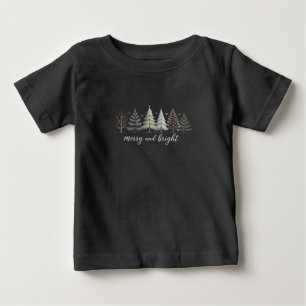 Merry and Bright Trees Christmas Holiday Winter Baby T-Shirt