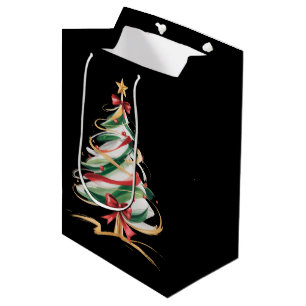 Merry and Bright Trees Christmas Holiday Winter Medium Gift Bag