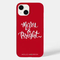 Merry and Bright Typography Script Red  