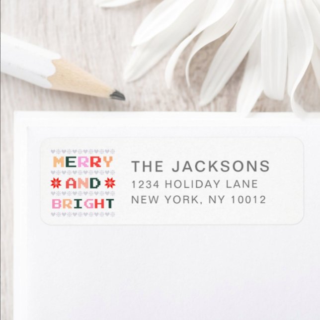 Merry and Bright | Ugly Christmas Sweater Return Address Label (Creator Uploaded)
