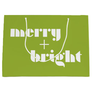 Merry and Bright Vibrant Green Gift Bag