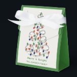 Merry and Bright Vintage Lights Graphic Favour Box<br><div class="desc">Stylish vintage holiday light inspired gift favour bag. Vintage lights have always been a favourite in sharing cheer and making the holiday season “Merry & Bright”. Design features a graphic Christmas tree composed of an intertwined vintage light string. Personalizable holiday message and signature. Wishing you the happiest holidays!</div>