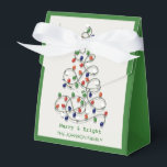Merry and Bright Vintage Lights Graphic Favour Box<br><div class="desc">Stylish vintage holiday light inspired gift favour bag. Vintage lights have always been a favourite in sharing cheer and making the holiday season “Merry & Bright”. Design features a graphic Christmas tree composed of an intertwined vintage light string. Personalizable holiday message and signature. Wishing you the happiest holidays!</div>