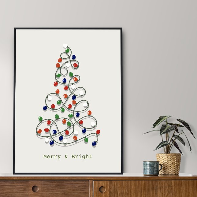Merry and Bright Vintage Lights Graphic Poster (Creator Uploaded)