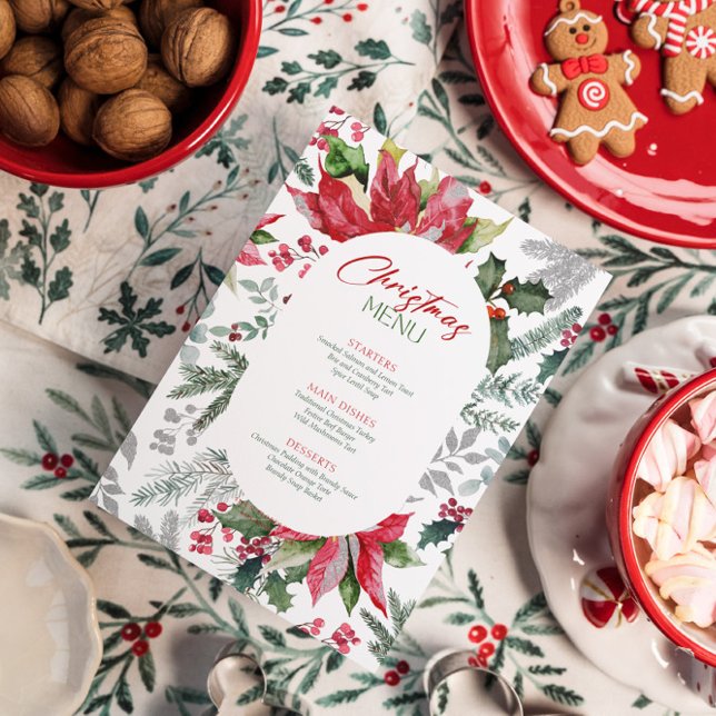 Merry and Bright Watercolor Christmas Botanicals Invitation (Creator Uploaded)