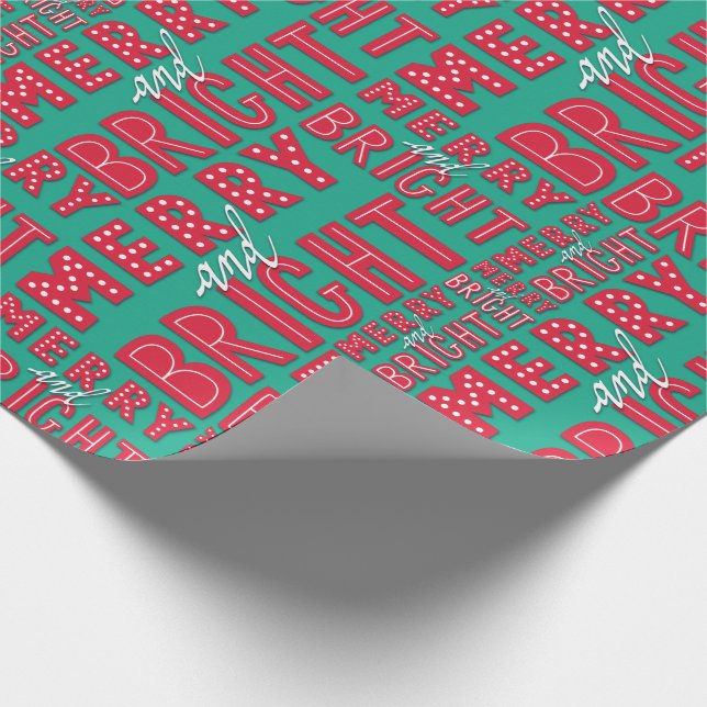 Merry and Bright Wrapping Paper (Corner)