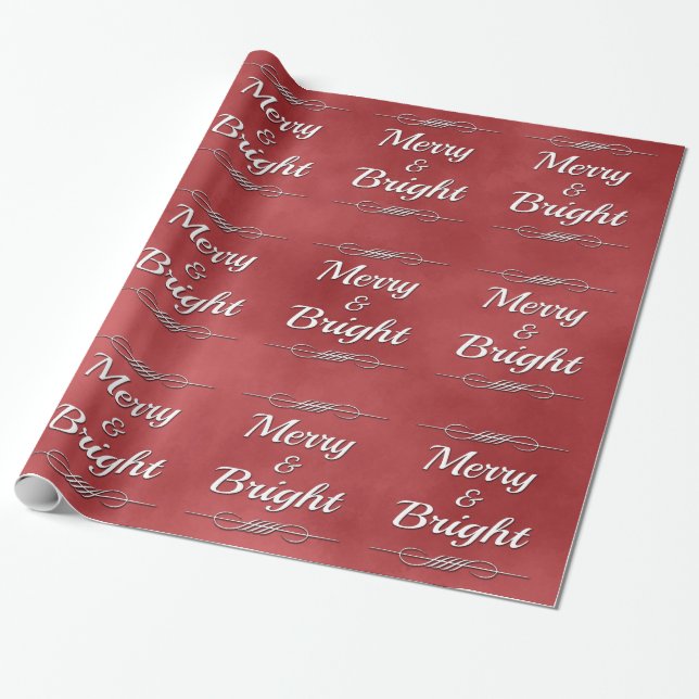 Merry and Bright Wrapping Paper (Unrolled)