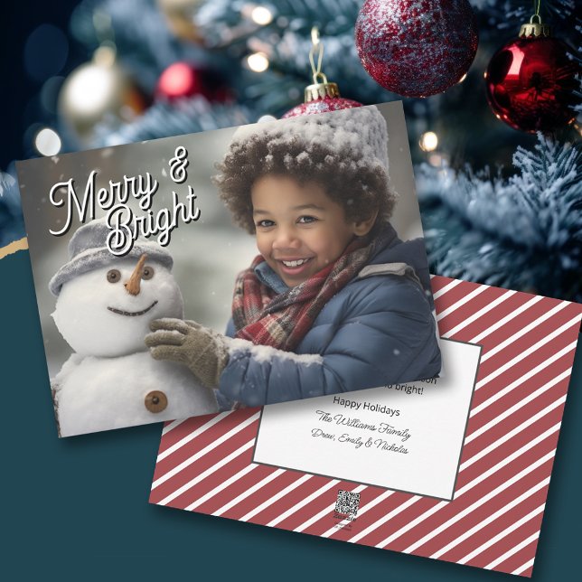 Merry and Bright Your Holiday Photo (Available as digital download or printed cards!)