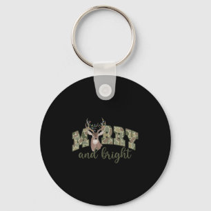 Merry And Christmas Bright Camouflage Reindeer Xma Key Ring