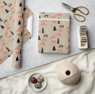 MERRY AND DEER CHRISTMAS WRAPPING PAPER