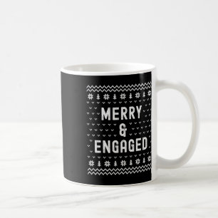Merry And Engaged Christmas Engagement Announcemen Coffee Mug