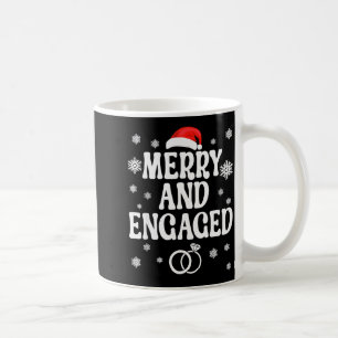Merry And Engaged Couple Christmas Matching Pajama Coffee Mug