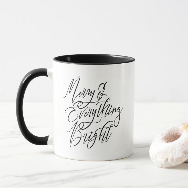 Merry and Everything Bright Inspirational Mug (With Donut)