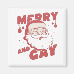 Merry and Gay Funny Christmas LGBTQ Pride Magnet