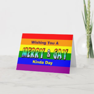 Merry and Gay LGBT Rainbow Greeting Card