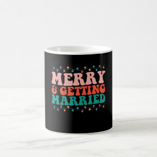 Merry And Getting Married Couple Christmas Groovy Coffee Mug