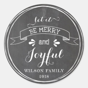 Merry and Joyful Chalkboard Sticker