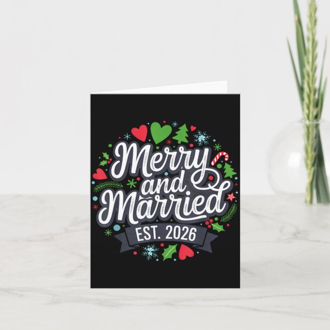 Merry And Married 2026 - Matching Couple Christmas Card (Front)
