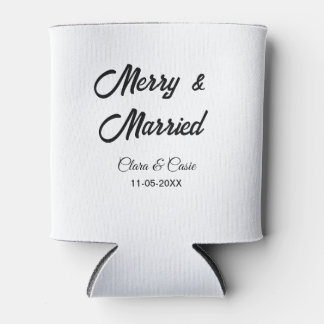 Merry and married add couple Name date holidayChr Can Cooler