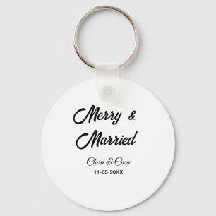 Merry and married add couple Name date holidayChr Key Ring