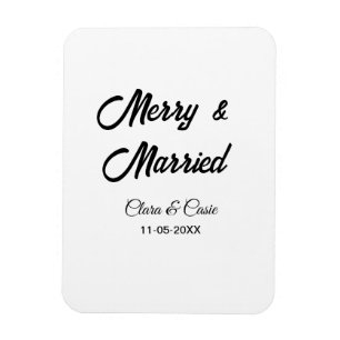 Merry and married add couple Name date holidayChr Magnet