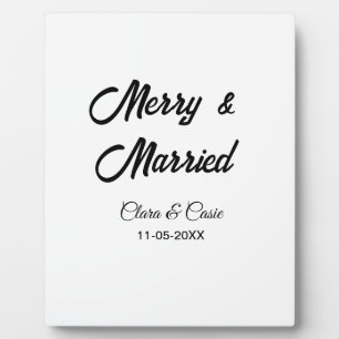 Merry and married add couple Name date holidayChr Plaque