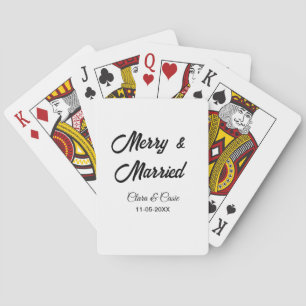Merry and married add couple Name date holidayChr Playing Cards