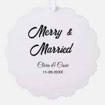 Merry and married add couple Name date holidayChr